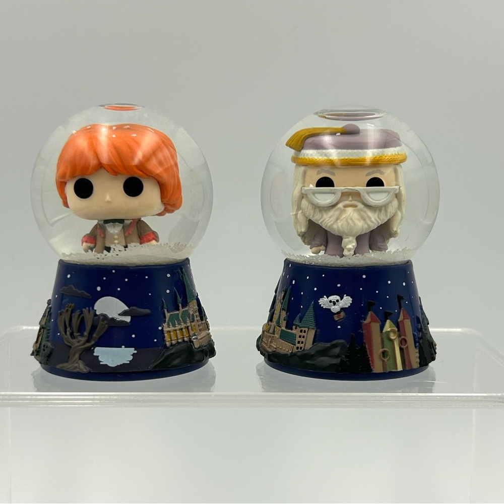 Funko Mystery Minis Harry Potter Dumbledore & Ron Mini Snow Globe 2020 Lot of 2